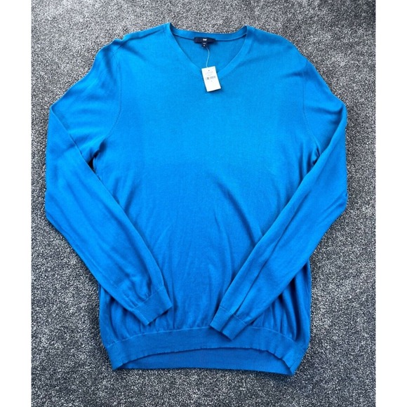 Gap Mens Recycled Cotton V-Neck Sweater Size‎ S Blue - Picture 1 of 10